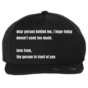 Dear Person Behind Me Gift Cute Gift Wool Snapback Cap