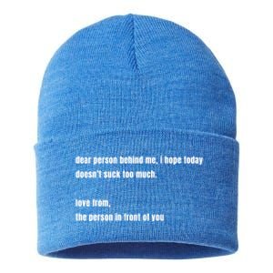 Dear Person Behind Me Gift Cute Gift Sustainable Knit Beanie