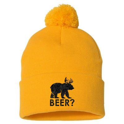 Deer Plus Bear Equals Beer Funny Vintage Gift Pom Pom 12in Knit Beanie