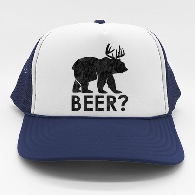 Deer Plus Bear Equals Beer Funny Vintage Gift Trucker Hat