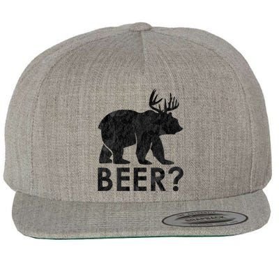 Deer Plus Bear Equals Beer Funny Vintage Gift Wool Snapback Cap