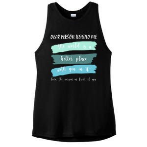 Dear Person Behind Me Mental Health Awareness Ladies PosiCharge Tri-Blend Wicking Tank