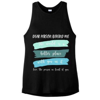 Dear Person Behind Me Mental Health Awareness Ladies PosiCharge Tri-Blend Wicking Tank