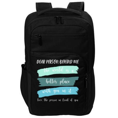 Dear Person Behind Me Mental Health Awareness Impact Tech Backpack