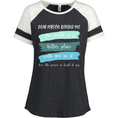 Dear Person Behind Me Mental Health Awareness Enza Ladies Jersey Colorblock Tee