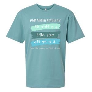 Dear Person Behind Me Mental Health Awareness Sueded Cloud Jersey T-Shirt