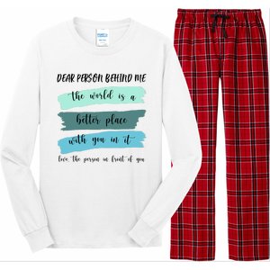 Dear Person Behind Me Mental Health Awareness Long Sleeve Pajama Set