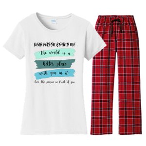 Dear Person Behind Me Mental Health Awareness Women's Flannel Pajama Set