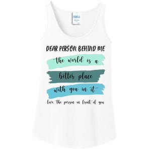 Dear Person Behind Me Mental Health Awareness Ladies Essential Tank