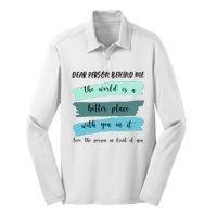 Dear Person Behind Me Mental Health Awareness Silk Touch Performance Long Sleeve Polo