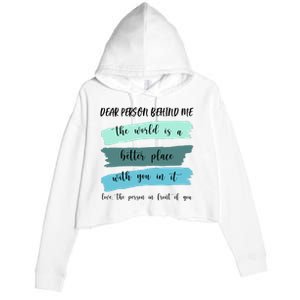 Dear Person Behind Me Mental Health Awareness Crop Fleece Hoodie