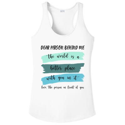 Dear Person Behind Me Mental Health Awareness Ladies PosiCharge Competitor Racerback Tank