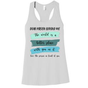 Dear Person Behind Me Mental Health Awareness Women's Racerback Tank