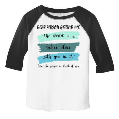 Dear Person Behind Me Mental Health Awareness Toddler Fine Jersey T-Shirt