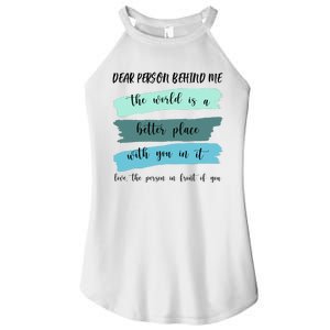 Dear Person Behind Me Mental Health Awareness Women's Perfect Tri Rocker Tank