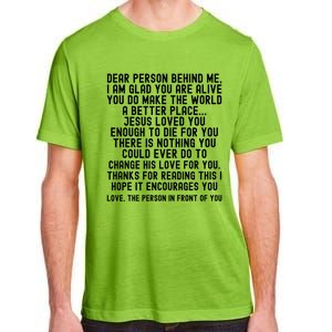 Dear Person Behind Me Jesus Loves You Christian Gift Adult ChromaSoft Performance T-Shirt