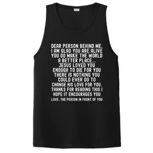 Dear Person Behind Me Jesus Loves You Christian Gift PosiCharge Competitor Tank