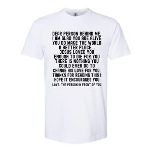 Dear Person Behind Me Jesus Loves You Christian Gift Softstyle CVC T-Shirt