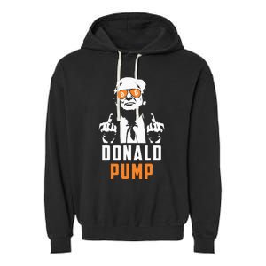 Donald Pump Bitcoin Funny Trump 2024 Crypto American Flag Garment-Dyed Fleece Hoodie