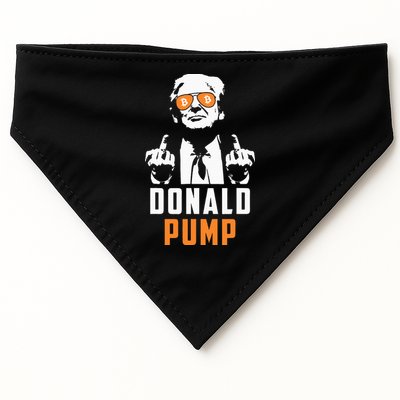 Donald Pump Bitcoin Funny Trump 2024 Crypto American Flag USA-Made Doggie Bandana