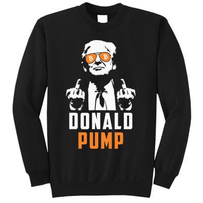 Donald Pump Bitcoin Funny Trump 2024 Crypto American Flag Sweatshirt