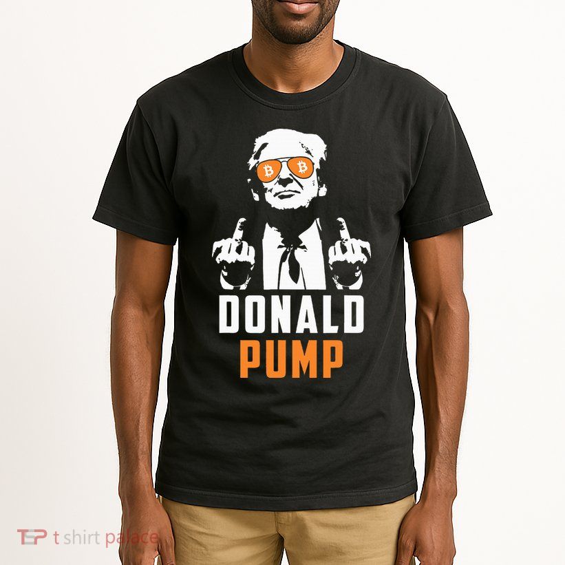 Donald Pump Bitcoin Funny Trump 2024 Crypto American Flag Tall T-Shirt