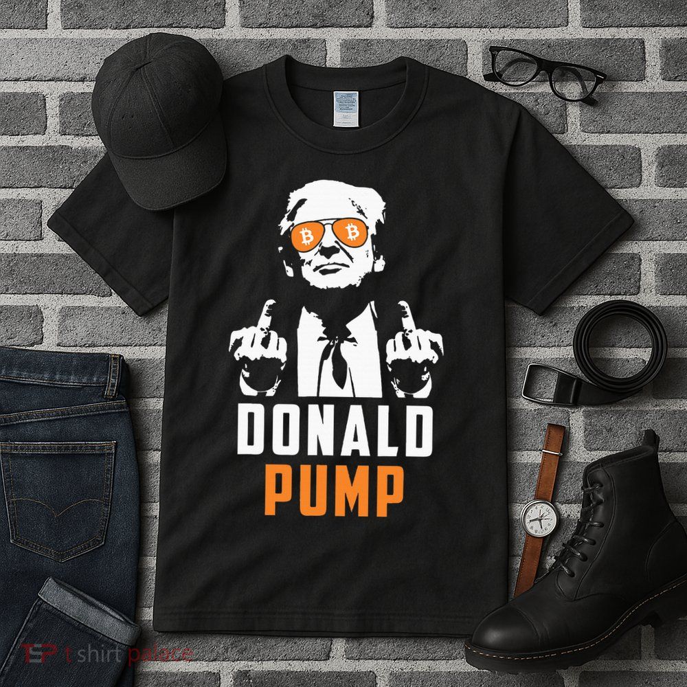 Donald Pump Bitcoin Funny Trump 2024 Crypto American Flag Tall T-Shirt