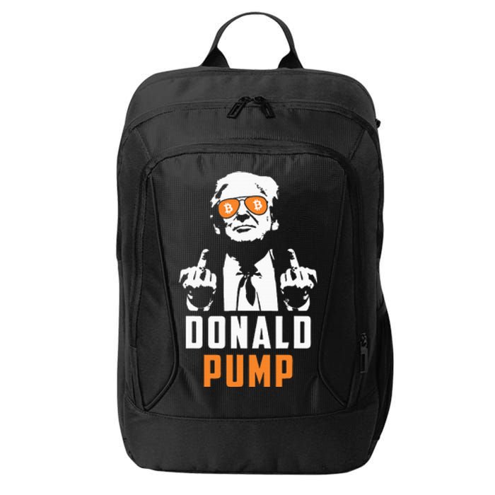 Donald Pump Bitcoin Funny Trump 2024 Crypto American Flag City Backpack