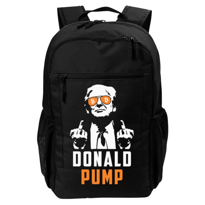 Donald Pump Bitcoin Funny Trump 2024 Crypto American Flag Daily Commute Backpack