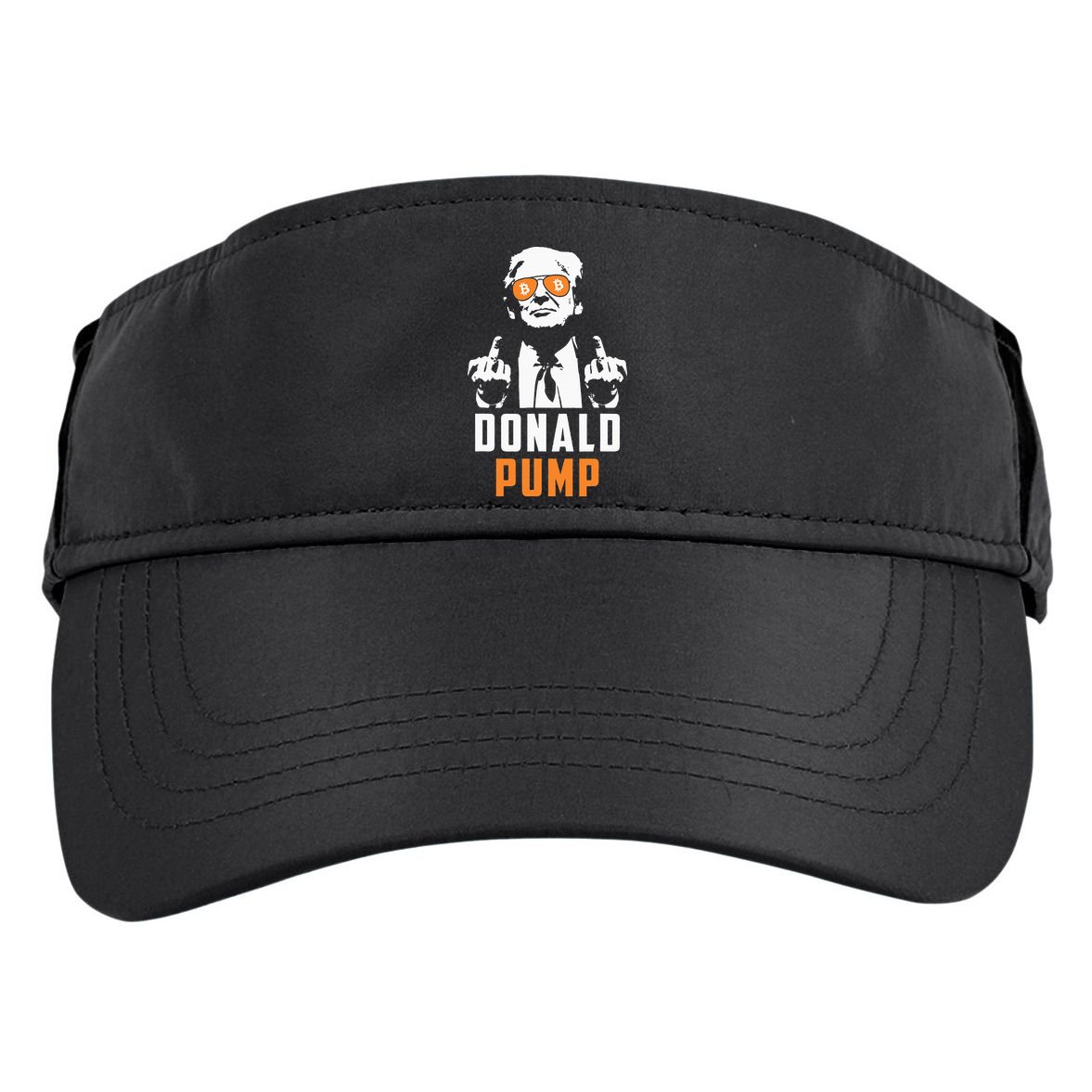 Donald Pump Bitcoin Funny Trump 2024 Crypto American Flag Adult Drive Performance Visor