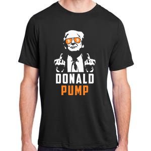 Donald Pump Bitcoin Funny Trump 2024 Crypto American Flag Adult ChromaSoft Performance T-Shirt