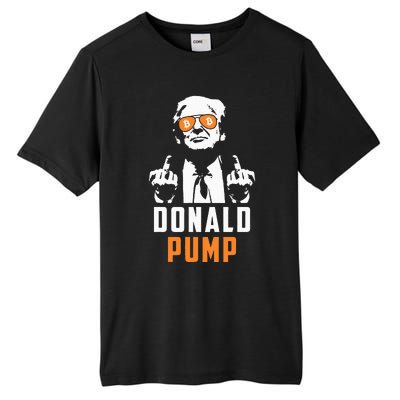 Donald Pump Bitcoin Funny Trump 2024 Crypto American Flag Tall Fusion ChromaSoft Performance T-Shirt