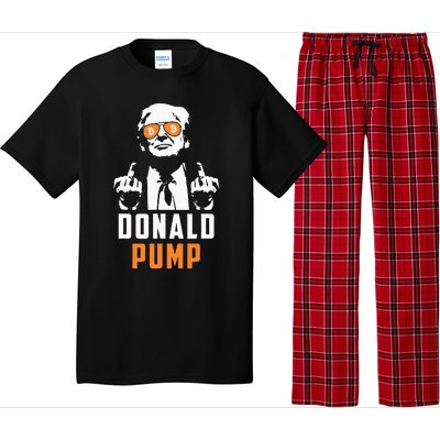 Donald Pump Bitcoin Funny Trump 2024 Crypto American Flag Pajama Set