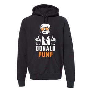 Donald Pump Bitcoin Funny Trump 2024 Crypto American Flag Premium Hoodie