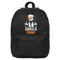 Donald Pump Bitcoin Funny Trump 2024 Crypto American Flag 16 in Basic Backpack