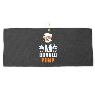 Donald Pump Bitcoin Funny Trump 2024 Crypto American Flag Large Microfiber Waffle Golf Towel