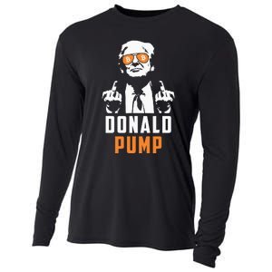 Donald Pump Bitcoin Funny Trump 2024 Crypto American Flag Cooling Performance Long Sleeve Crew