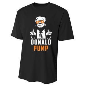 Donald Pump Bitcoin Funny Trump 2024 Crypto American Flag Performance Sprint T-Shirt