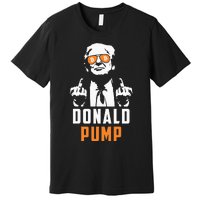 Donald Pump Bitcoin Funny Trump 2024 Crypto American Flag Premium T-Shirt