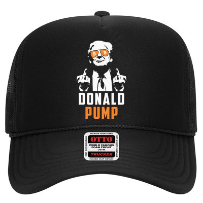 Donald Pump Bitcoin Funny Trump 2024 Crypto American Flag Trucker Hat