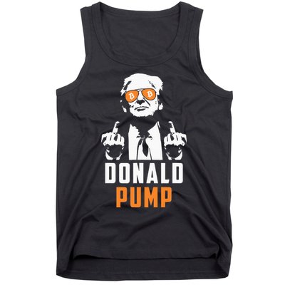 Donald Pump Bitcoin Funny Trump 2024 Crypto American Flag Tank Top