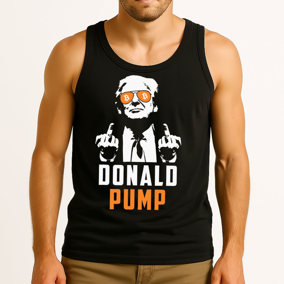 Donald Pump Bitcoin Funny Trump 2024 Crypto American Flag Tank Top