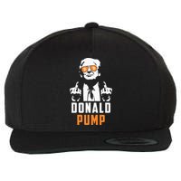 Donald Pump Bitcoin Funny Trump 2024 Crypto American Flag Wool Snapback Cap