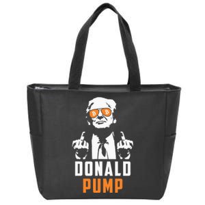 Donald Pump Bitcoin Funny Trump 2024 Crypto American Flag Zip Tote Bag