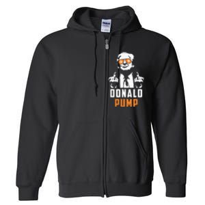 Donald Pump Bitcoin Funny Trump 2024 Crypto American Flag Full Zip Hoodie