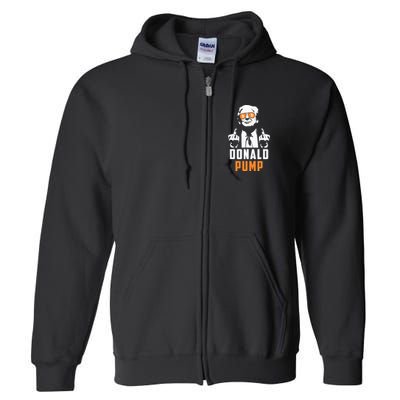 Donald Pump Bitcoin Funny Trump 2024 Crypto American Flag Full Zip Hoodie