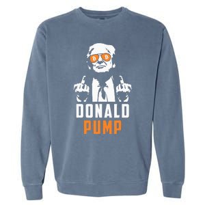 Donald Pump Bitcoin Funny Trump 2024 Crypto American Flag Garment-Dyed Sweatshirt