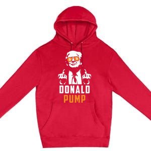 Donald Pump Bitcoin Funny Trump 2024 Crypto American Flag Premium Pullover Hoodie