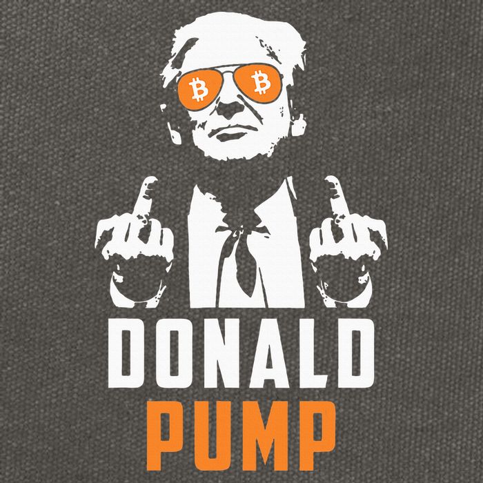Donald Pump Bitcoin Funny Trump 2024 Crypto American Flag Cotton Canvas Backpack