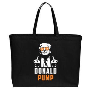 Donald Pump Bitcoin Funny Trump 2024 Crypto American Flag Cotton Canvas Jumbo Tote